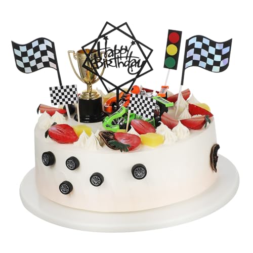 TOYANDONA 23 Stk Lkw-kuchen Partygeschenke Partyzubehör Zum Thema Geburtstag Cupcake-dekorationsset Autos Cupcake Topper Kuchendekorationen Mini-trophäen-kuchenaufsatz Kuchendeckel Papier von TOYANDONA