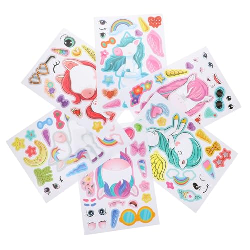 TOYANDONA 24 Blätter Festival-Einhorn-Aufkleber Cute Sticker süße Sticker Aufkleber Set Aufkleber-Set geschenksticker Funny Sticker Cartoon-Einhorn-Aufkleber selbstgemachter Aufkleber Papier von TOYANDONA