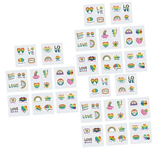 TOYANDONA 24 Blätter Gleich Geschlecht liche Aufkleber Gay Sticker Rainbow Sticker Regenbogenliebesstolz Regenbogenaufkleber für Kinder Aufkleber für Gay-Pride-Liebhaber Stolz-Aufkleber PVC von TOYANDONA