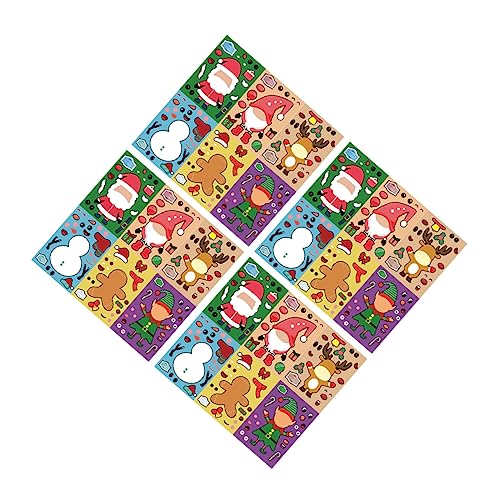 TOYANDONA 24 Blätter Weihnachtsaufkleber Festival-Aufkleber Sticker- Bildungsspielzeug Weihnachtsfeier Requisiten Schneemann-Aufkleber Home Decore Colorful Papier von TOYANDONA