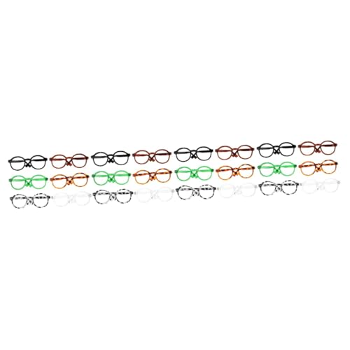 TOYANDONA 24 STK Puppenbrille Mini-Puppen-Brille Katzen-Sonnenbrille Kostümzubehör Für Minipuppen Puppe Sonnenbrille Mini-Puppen-Sonnenbrille Lesebrille Für Puppen Miniatur-Brille Plastik von TOYANDONA