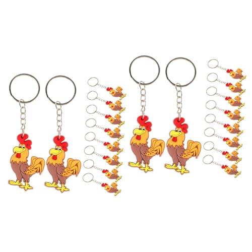 TOYANDONA 24 Stück Schlüsselanhänger Mini Huhn Hahn Spielzeug Halloween Schlüsselanhänger Lustiger Schlüsselanhänger Geldbörse Schlüsselanhänger Anhänger Huhn Tier Schlüsselanhänger Hahn von TOYANDONA