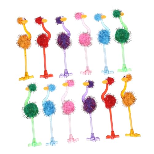 TOYANDONA 24Pcs Cartoon-Tierstift neuartige Flauschige Stifte süße Stifte Flamingo-Kugelschreiber tiergehege farbige Kugelschreiber unscharfer Stift Kugelschreiber zur Unterschrift Plüsch von TOYANDONA