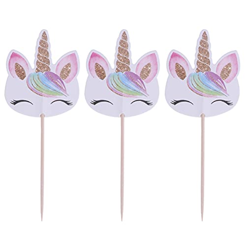 TOYANDONA 24Pcs Einhorn Kuchen Topper Einhorn Cupcake Picks Kuchen Insert Topper Kuchen Picks Cupcake Topper Einhorn Kuchen Dekorationen Geburtstag Party Liefert von TOYANDONA