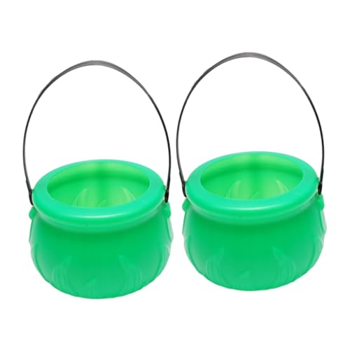 TOYANDONA 2St Flammeneimer befüllbare Kugeln Zuschauer Kreatur Halloween-Süßigkeitenschale Grün Becher aufbwahrungs-box aufbewahrungskorb Eimer st. Patrick's Day Eimer Plastik Green von TOYANDONA