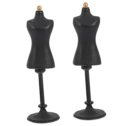 TOYANDONA 2St Mini-Mannequin-Ständer für kinderspielzeug Miniaturmöbel Make-up Schaufensterpuppe Gesicht Puppe Schaufensterpuppe für Kleidung 1/6 Schneiderpuppe Harz Black von TOYANDONA