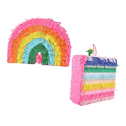 TOYANDONA 2St Piñata Kuchen Stolz Gold Füllbonbons Dekorationen spaß houseparty kleinigkeiten süßigkeit candy man Pinata-Party- Hängendes Papier Colorful von TOYANDONA