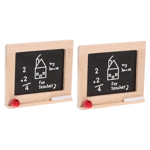 TOYANDONA 2St Puppenhaus Tafel für kinderspielzeug Kid Toys swor Zubehör Mini-Tafel Staffelei Film Mikrolandschaft Tafel Miniatur-Tafelspielzeug Holz Black von TOYANDONA