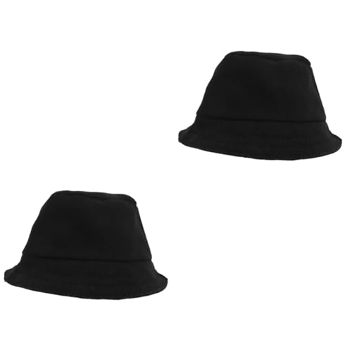 TOYANDONA 2St Puppenkleidungszubehör Sommer Bucket Hats Sonnenhut Minihüte zum Basteln Mini-Hüte Puppenhut Doll-Dekoration schirmmützen Miniaturhüte basteln kleine Hüte zum Basteln Polyester von TOYANDONA