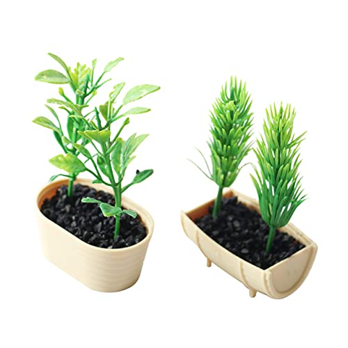 TOYANDONA 2St grüner Baum topfpflanze Miniaturen gabbys Staffelei Heimwerken Puppenhaus kunstpflanze kunstplflanze pflanzenzuberhör pflanzenzubehör Mini-Gartenpflanze Mini-Topfpflanze PVC von TOYANDONA