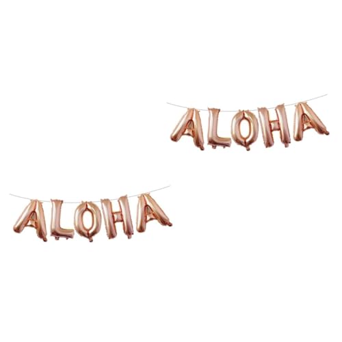 TOYANDONA 2St hawaiianische Partydekorationen mottoparty hawaii rose gold ballons Foil balloons Hawaiian theme party folienluftballon hawaiianische Partyballons Party Folienballon Golden von TOYANDONA