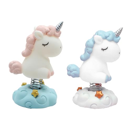 TOYANDONA 2st Einhorn-ornamente Autozubehör Desktop- Desktop-dekorationen Einhorn-schmuck Auto-dashboard Auto- Party-cupcake Verzierungen Einhorn-dekoration Kuchen Einhorn Harz von TOYANDONA