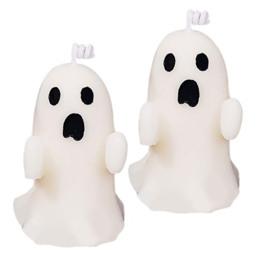 TOYANDONA 2st Halloween-geisterkerze Gruselige Kerzen Halloween-partyzubehör Halloween-deko-Kerzen Gruselige Halloween-Kerzen Horror-teekerzen Duftkerzen Gespenstisch Weiß Sojamischwachs von TOYANDONA