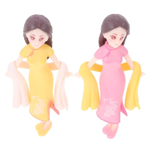 TOYANDONA 2st Mikro-landschaftspuppe Salon USB-lüfter Puppe Für Zuhause Japanische Kimonopuppe Vorgeben Bausatz Gehaltenen Chinesische Verzierung Mini Kostüm Frauen Harz von TOYANDONA