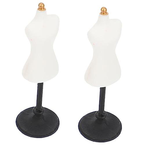 TOYANDONA 2st Mini-Mannequin-ständer Modepuppe Puppenkörper Für Die Puppenherstellung Mannequin-körper Miniatur Kleid Schneiderinnen Einstellbar Puppenständer Gemacht Party Perücke Harz Weiß von TOYANDONA