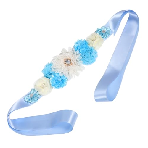 TOYANDONA 2st Mutterschaftsgürtel Hochzeitsdeko Mutterschaft Bauchgurt Bauchgürtelblume Mama Soll Bauchschärpe Sein Mutterschaftsfotografie Papa Soll Schärpe Sein Sky-blue Polyester von TOYANDONA