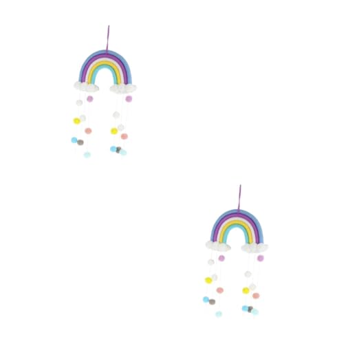 TOYANDONA 2st Regenbogen-verzierung Aufkleber Mädchen Wandtattoos Kleiner Junge Große Wandtattoos Gänseblümchen Gobelin-wandbehang Regenbogen- Und Wolkenornament Colorful Baumwollseil von TOYANDONA