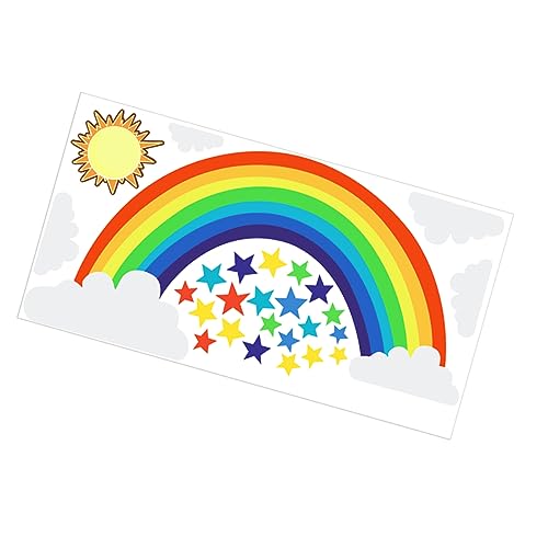 TOYANDONA 2st Wohnzimmeraufkleber Pvc-wandaufkleber Ästhetische Raumdekoration Kinderzimmer Wandtattoo Fensterdekoration Wandtattoo Fensteraufkleber Regenbogen Fensterfolie von TOYANDONA