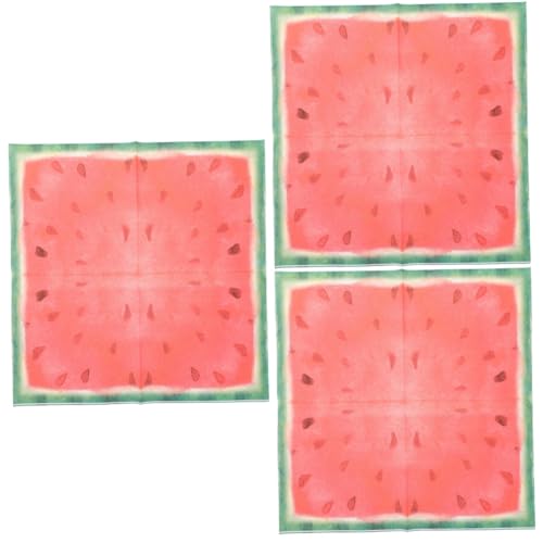 TOYANDONA 3 Sätze 3 Sets Wassermelonen Partytücher Wassermelonen Partyservietten Wassermelonen Servietten Süßigkeiten Geburtstagsparty Zubehör Obstaufsatz Pool 40 Stück * 3 von TOYANDONA