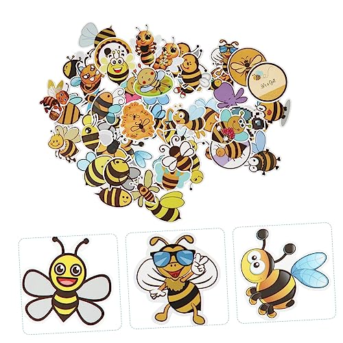 TOYANDONA 3 Sätze Biene Graffiti-Aufkleber Kreative Notizbuchaufkleber Umschlag Aufkleber Wasserfeste Aufkleber Scrapbook-Sticker Selber Machen PVC-Aufkleber Yellow PVC Selbstklebend von TOYANDONA