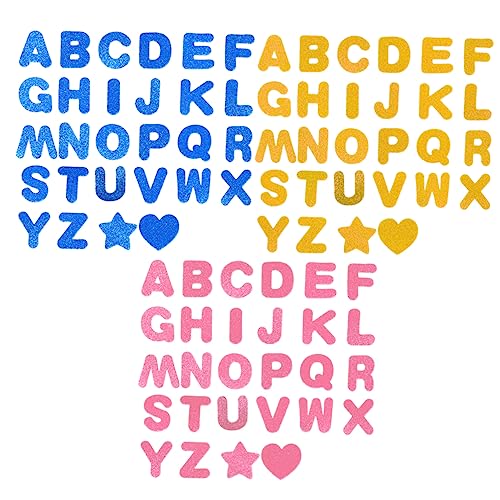 TOYANDONA 3 Sätze Früherziehungsbedarf Alphabet Gestickter Aufnäher Buchstabenaufkleber Aufkleber Nach Zahlen Alphabet-Aufkleber Schaumstoff-Sticker-Alphabet Glitzernde Schaumstoffaufkleber von TOYANDONA