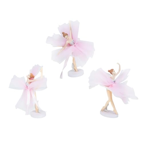 TOYANDONA 3 Sätze Mädchen-ballerina Tanzpartyzubehör Kuchen Ballett Tanzen Besonders Party-layout Geburtstags-requisiten Ballerina-tortenaufsatz Ballett Tortenaufsatz Plastik von TOYANDONA