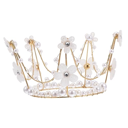 TOYANDONA 3 Stk Kronenkuchen Dekorieren Perlenschmuck Kronenkopfschmuck Perlenkopfschmuck Strass-prinzessin Königliche Königin Geburtstagstorte Zahnstocher Tiara Geburtstagstorte Plastik von TOYANDONA