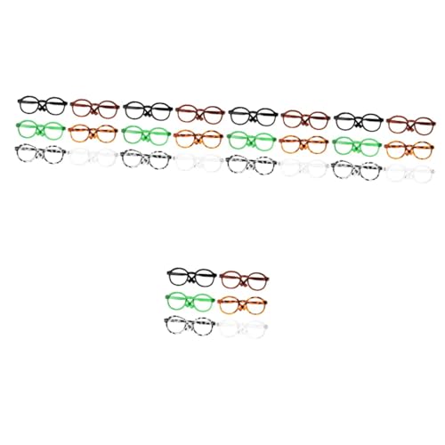 TOYANDONA 30 STK Puppenbrille Puppenmode Miniaturbrillen Puppenpersonalisierung Puppenaufsatz Katzen-Sonnenbrille Puppe Sonnenbrille Puppe Mini-Brille Brille zum Anziehen der Puppe Plastik von TOYANDONA