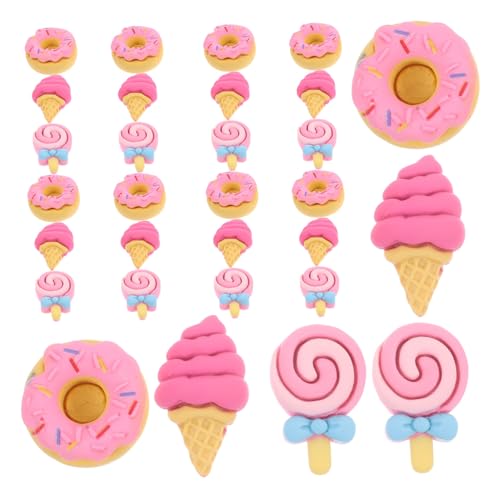 TOYANDONA 30St Schmuck Dekoration Flatback-Anhänger für die Schmuckherstellung DIY-Donut-Zubehör kartenetui Handy schmuck Machen Handyhüllenmaterial selber Machen Handy-Ornament Harz von TOYANDONA