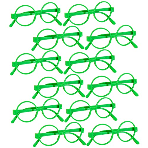 TOYANDONA 30st Rundes Brillengestell Computerbrille Für Runden Faltbar Rave Jungs Rahmen Partygeschenke Gläser Pet Runde Brille Disco-sonnenbrille Der 90er Plastik Green von TOYANDONA