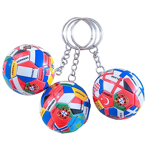 TOYANDONA 3St Fußball Schlüsselanhänger Fußball-Partygeschenke Fußball-Schlüsselanhänger Flaggen fussball weltmeisterschaft fussball Fußball -Schlüsselbund Fußballgeschenke PVC von TOYANDONA