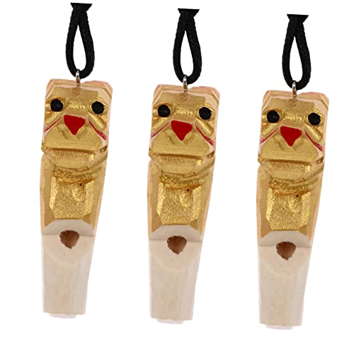 TOYANDONA 3St Holzgeschnitzte Tierpfeife holzspielzeug toys geburtstagsgeschenke kleinkinderspielzeug pädagogische Pfeife für Lernpfeife für Kleinkinder hölzern Golden von TOYANDONA