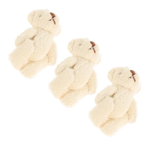 TOYANDONA 3St Puppe aus Perlensamt Plüschtier ausgestopft tragen rucksäcke plüschbär Kleidungsornament DIY Zubehör Kleidung Bärenzubehör Bekleidungszubehör PP Baumwolle Beige von TOYANDONA