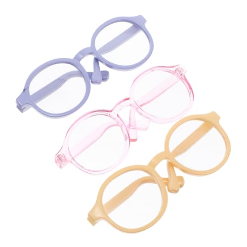 TOYANDONA 3St Puppenbrille Brille mit Brille Teile & Zubehör liefert Gläser Brille vorgeben Spielzeugbrille Accessoires für Puppen winzige Gläser Requisiten Neuheit Brille Plastik von TOYANDONA