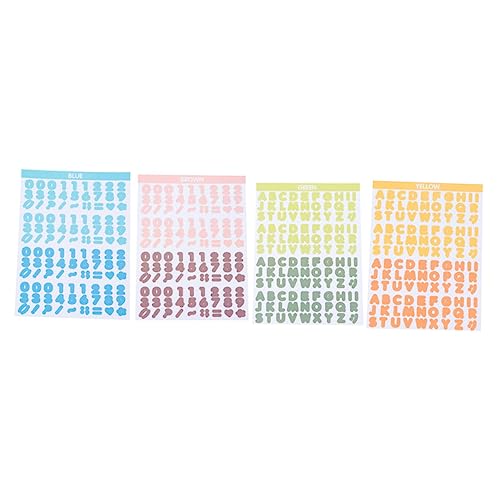 TOYANDONA 4 Blätter Buchstabenaufkleber dekorative Aufkleber für Fotoalben Aufkleber mit Adressnummern geldumschläge Umschlag stickern Aufkleber für Sammelalbum Scrapbooking-Aufkleber Papier von TOYANDONA