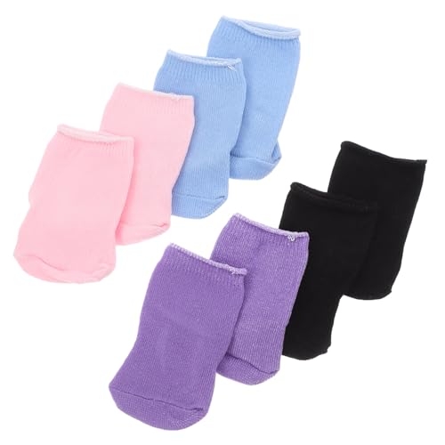 TOYANDONA 4 Paare Puppensocken Miniatur-haussocken Socken Für Babypuppen Figurensocken Figur Zubehör Puppenkostüme Zubehör Für Puppenbabys Puppenkleidung Puppe Verkleiden Sich Kleidung Stoff von TOYANDONA