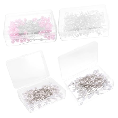 TOYANDONA 4 Sätze Diamant-Nadelset Sicherheitsnadeln nähen Stifte strapazierfähige Wäscheklammern Sewing Accessories Stoffnadeln gerade Quiltnadel Corsage Perlennadel Vernickelter Stahldraht von TOYANDONA