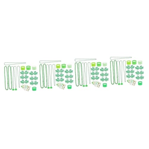 TOYANDONA 4 Sätze Partygeschenk-set Eine Sonnenbrille Tattoo-aufkleber Für Die St. Patrick's Day-party St. Patrick's Day Halskette Fotoautomaten-requisiten Zum St. Patrick's Day Kunststoff von TOYANDONA