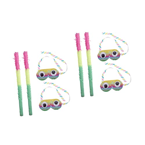 TOYANDONA 4 Sätze Piñata Kind Augenklappe Pinatas-sticks Für Geburtstagsfeier Kinderbrille Brille Für Kinder Mädchen Spielzeug Pinata Brillenstütze Pinata-stick Für Mädchen Papier von TOYANDONA