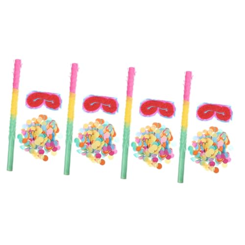 TOYANDONA 4 Sätze Pinata-zubehör Piñata-stick Aus Papier Hawaii-party-partybevorzugung Pinata-stick Pinatas-dekorationen Am Strand Halloween-piñata Party Konfetti Donut-piñata Für Colorful von TOYANDONA