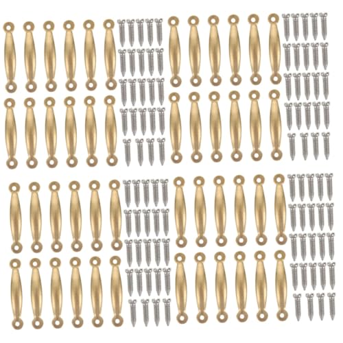 TOYANDONA 4 Sätze Puppenhausgriff puppenhauszubehör Dollhouse Accessories Möbelgriffe Mini-Hausschrankgriff Schubladengriff Kommode Griff Mini-Hausschmuck Möbel liefert Metall Golden von TOYANDONA