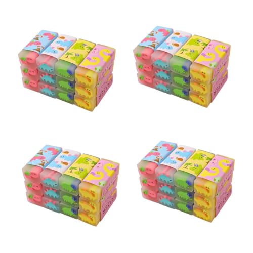 TOYANDONA 4 Sätze Radiergummi Erasers for Schulzubehör Cautsch Schulzeug Schulsachen Karikatur Textmarker Gel Dinosaurier Löschbar Lernmaterial Pvc 12 Stück * 4 von TOYANDONA