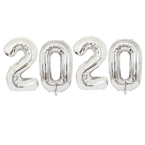 TOYANDONA 4 Stück 32 2020 Festivalballons Alles Zum Geburtstag Ballons Mit Großen Zahlen Zahlenballon Dekorativer Luftballon 2020 Partyballons Metallische Luftballons Silver von TOYANDONA