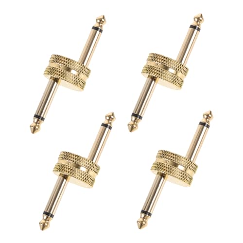 TOYANDONA 4 Stück Audio-doppelstecker Auslauf Usb-ladegerät Stromversorgung Gitarrenpedalbrett Roller Gitarrenpedale Adapter Usb-wandladegerät Verbinder Instrumentenkabel Golden Metall von TOYANDONA