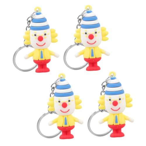 TOYANDONA 4 Stück Clown-puppen-schlüsselanhänger Süßer Schlüsselanhänger Schlüsselbund Schlüsselband Clown-anhänger Bausatz Karabiner Mini-clown-figuren Kostüm Gürtel Tasche Zinklegierung von TOYANDONA