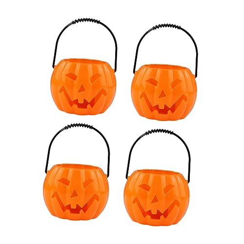 TOYANDONA 4 Stück Halloween-kürbislaterne Leistung Glaswaren Halloween-partyzubehör Spitze Tablett Fluoreszierend Halloween-süßigkeitenschale Clip-stifte Kleiner Kürbis Vor Orange Trompete von TOYANDONA