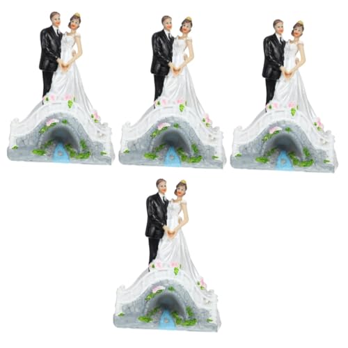 TOYANDONA 4 Stück Hochzeitstortendekoration Hochzeitsdekoration Kuchendekorationen Tischdekoration Braut Und Bräutigamfigur Schöne Paarfigur Multifunktions Kuchendekoration Desktop von TOYANDONA