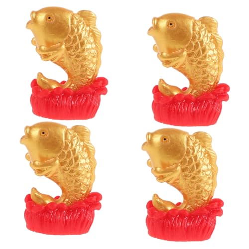 TOYANDONA Goldene Chinesische Fischstatue Feen Mini-neujahrsdekoration Kunstharz Mini-Figuren für Terrarien von TOYANDONA