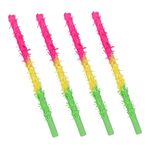 TOYANDONA 4 Stück Piñata-sticks Geburtstagsfeier Piñata Fiesta-gastgeschenke Feier-pinata Regenbogen-piñata-stick Cinco De Mayo Pinata Pinata-stick Für Kinder Pinata-füller Papier von TOYANDONA