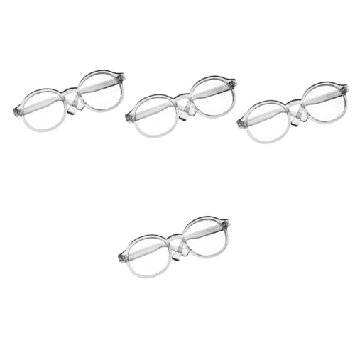 TOYANDONA 4 Stück Puppenbrille Brille zum Anziehen der Puppe Sternbrille Mini-Plüschtiere Trendige Sonnenbrille Brille für Puppe Gläser Dekore Miniatur kleine Gläser Kleine Puppe Lesebrille von TOYANDONA